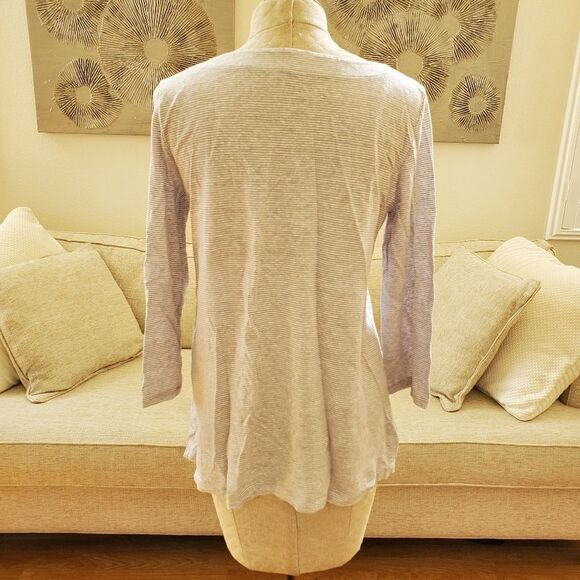 Eileen Fisher Mini-Stripe Organic Linen Tunic Sz M - Picture 6 of 10